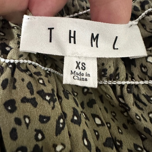 THML Smocked Neck Animal Print MIDI Dress - Picture 8 of 8